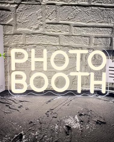 Photo Booth Neon Sign, Dimmable Photo Studio Sign Led Neon Light Led Light for Photography Bedroom Wedding Engagement Party Reception Gifts(11.8 * 5.9in)