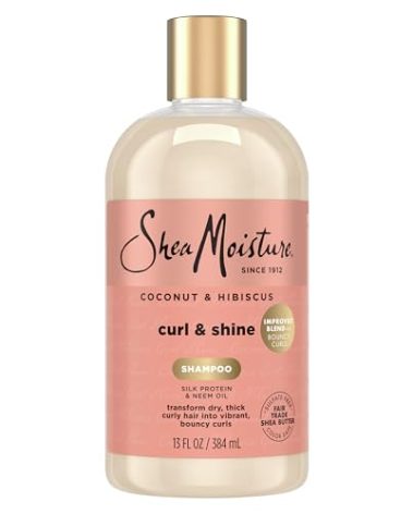 SheaMoisture Curl and Shine Coconut Shampoo Coconut & Hibiscus for Curly Hair Paraben Free Shampoo 13 oz