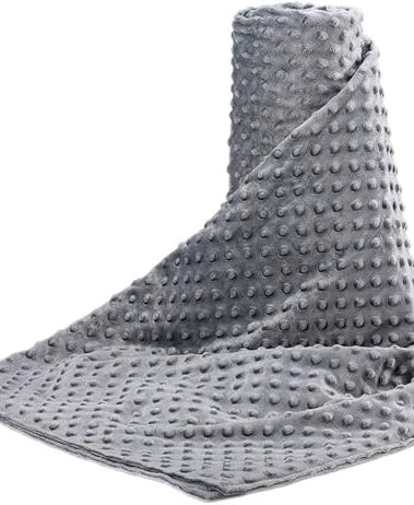 Acdyion Weighted Blanket with Removable Duvet Cover for Adults Queen Size (60"x80"), Heavy Blanket with Soft Minky, Machine Washable