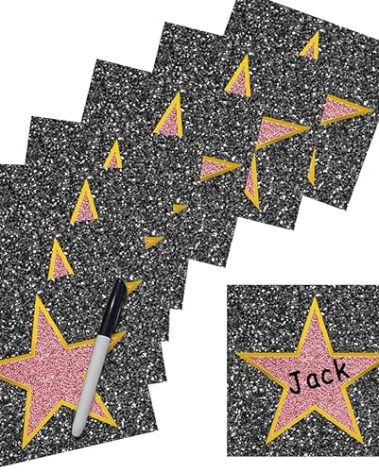 Starboling 25Pcs Movie Star Sticker Decorations,Star Movie Theme Party Decorations,Red Carpet Oscar Party Decorations,Hollywood Party Decorations