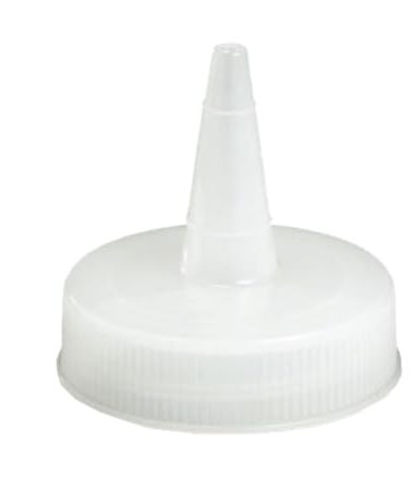 TableCraft 100TC Tip Top Squeeze Bottle Top, 38mm, Cone tip, fits All 38mm Squeeze Bottles, Dishwasher Safe, Clear, 12 Each per case
