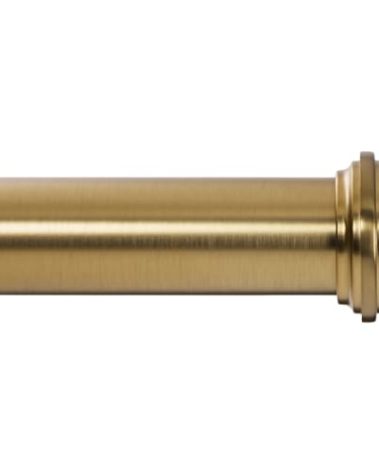 Ivilon Window Curtain Rod Decorative End Cap Design, 1 Inch Rod, 48 to 86 Inch. Warm Gold