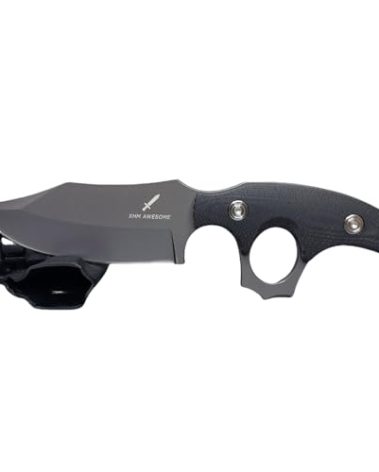 XHM Awesome Fixed Blade Knife Heavy Duty, Full Tang Titanium Plated Blade, G10 Handle, Kydex Sheath, for Hunting, Outdoor Survival, Camping, EDC