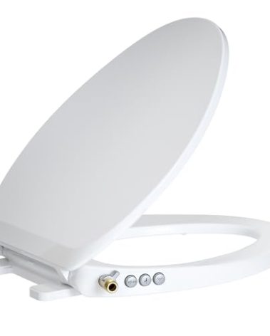 Bidet Toilet Seat – Non-Electric, Self-Cleaning Dual Nozzles for Frontal & Rear Wash, Adjustable Water Pressure, Slow-Close Lid, Fits Elongated Toilets – Hygienic & Eco-Friendly Upgrade (Elongated)