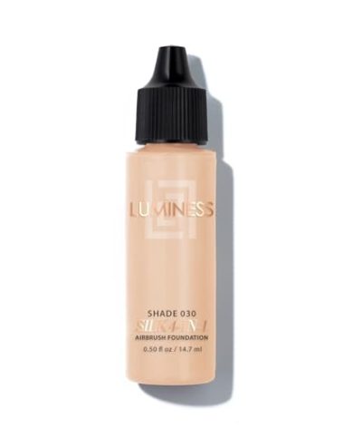 Luminess Air Silk 4-In-1 Airbrush Foundation- Foundation, Shade 030 (.5 Fl Oz) - Sheer to Medium Coverage - Anti-Aging Formula Hydrates and Moisturizes - Professional Makeup Kit for Cordless Air Brush