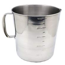 Stainless Steel 5 Liter Pitcher with Handle, 169oz, 5000ml, 1.3 gallons Beaker, Jugs with Handle