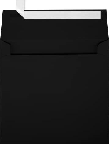 LUXPaper Square Invitation Envelopes | Peel & Press | 5 1/2" x 5 1/2" | Midnight Black | 80lb. Text | 50 Qty