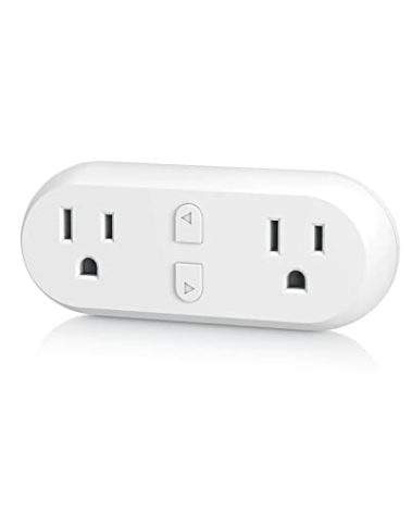 HBN Smart Plug 15A, WiFi&Bluetooth Outlet Extender Dual Socket Plugs Works with Alexa, Google Home Assistant, Remote Control with Timer Function, No Hub Required, ETL Certified, 2.4G WiFi Only