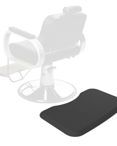 Amcomfy Anti Fatigue Salon Mat for Hair Stylist Anti-Slip Antique Series Salon & Barber Shop Chair Floor Mat (17''x28'' x 5/8'',Black)