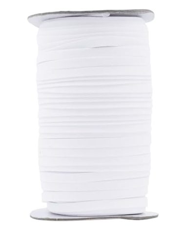 Mandala Crafts 55 Yards 1/4 Inch White Double Fold Bias Tape for Sewing - Bias Binding Tape for Quilting Binding, Hemming, Seam, and Fabric Piping