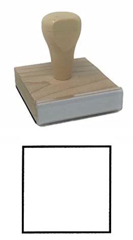 Hampton Studios Square Outline Rubber Stamp, 2 X 2'' Wood Stamp