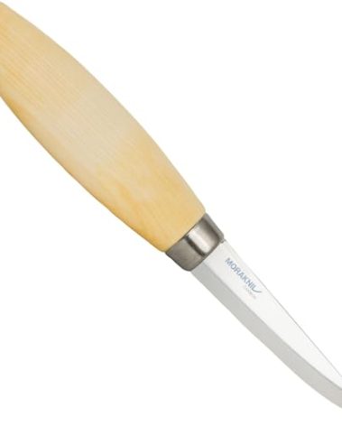 Morakniv 106 Carbon Steel Wood Carving Knife With Sheath, 3.25 Inch
