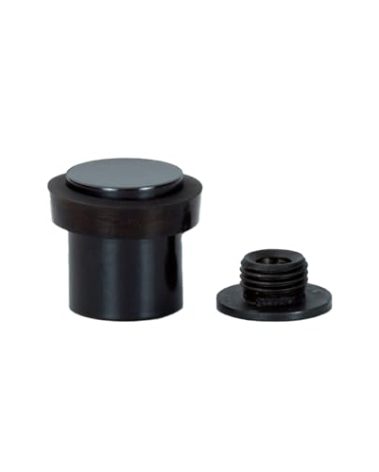 EVI Door Stops | Black Stainless Steel Door Stopper - Screw Fastening - Black Rubber Protector - 0.79 x 0.99 Inch Door Stop