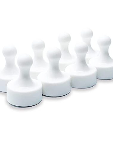 GLASSBOARD STUDIO Powerful Neodymium Magnets, Pawn-Shaped - Strong Fridge/Refrigerator and Whiteboard Magnet, Ideal for Office, Kitchen, Crafts - Rare Earth, Heavy Duty (8, White)