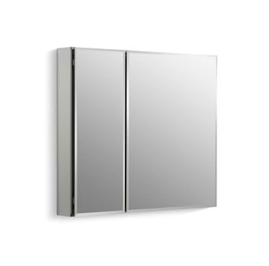 KOHLER K-CB-CLC3026FS Beveled Medicine Cabinet with Mirror Doors & Adjustable Shelves, Rectangular Beveled Edge Frame, 30" x 26"