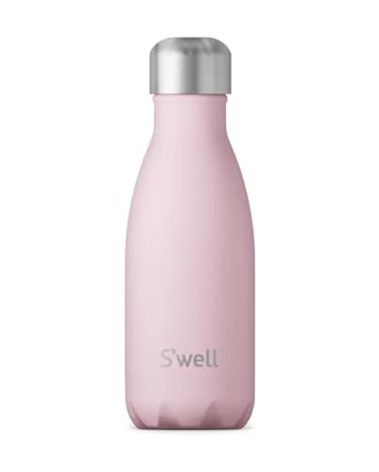 S'well Stainless Steel Water Bottle, 9oz, Pink Topaz, Triple Layered Vacuum Insulated Containers Keeps Drinks Cold for 24 Hours and Hot for 12, BPA Free, Perfect for On the Go