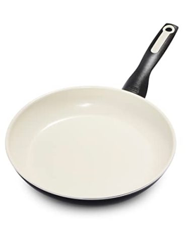 GreenPan Rio Healthy Ceramic Nonstick 10" Frying Pan Skillet, PFAS-Free, Dishwasher Safe, Black