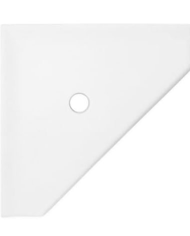 Questech 8" Corner Shower Shelf, Retrofit Shower Organizer for Tile Walls, Corner Caddy Soap Dish Bathroom Storage, Geo Flatback, Bright White Matte