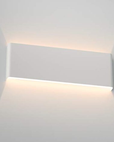 Aipsun 15.75in Matte White Modern Vanity Light Up and Down LED Vanity Light for Bathroom Wall Lighting Fixtures (Warm Light 3000K)