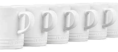 Le Creuset Stoneware Set of 6 London Mugs, 12 oz. Each, White