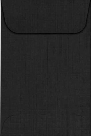 LUXPaper Coin Envelopes, Black Linen, 2 1/4-Inch x 3 1/2-Inch, 50-Count