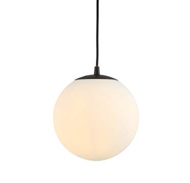 JONATHAN Y JYL9528B Bleecker 7.75" Metal/Glass Globe LED Pendant, Contemporary, Modern, Minimalist, Ambient, Living Room, Dining Room, Kitchen, Foyer, Hallway, White/Oil Rubbed Bronze