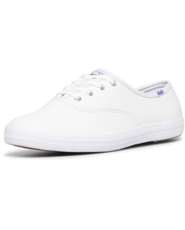 Keds womens Champion Leather Sneaker, White, 6 X-Wide US