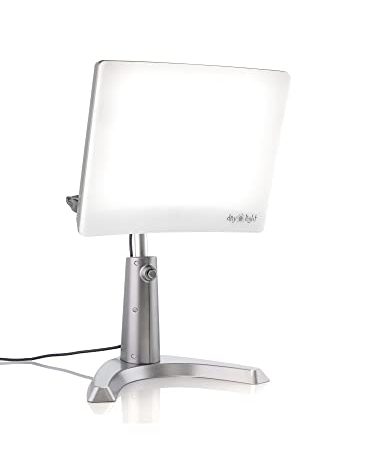 Carex Day-Light Classic Plus Sunlight Therapy Lamp - 10000 LUX Therapy Lamp at 12 Inches, LED Bright White Light with Adjustable Height and Brightness Levels for Mood, White