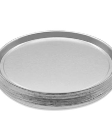AMTAST 50 Pcs Aluminum Sample Pans 90mm Weight Scale Tray Disposable Round Lab Trays Fits Moisture Analyzer Laboratory Balance Dish Plate for Moisture Tester