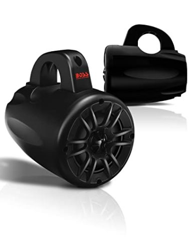 BOSS Audio Systems MRWT40 ATV UTV Marine Weatherproof Waketower System - 4 Inch Stereo Speakers, Full Range, 2 Way, Tweeters, IPX5 Rated, Sold in Pairs, Wake Tower For Boat