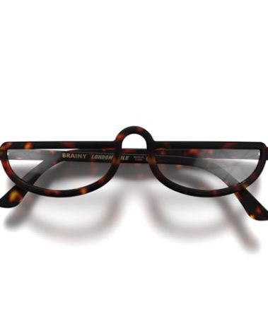 LONDON MOLE® Brainy reading glasses | Cool half moon shaped readers | Men’s Women’s Unisex | Spring hinges