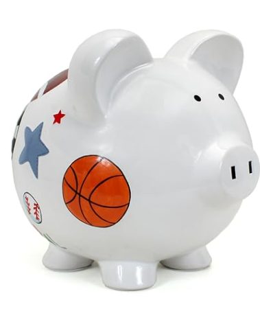 Child to Cherish Ceramic Piggy Bank for Boys, Sports