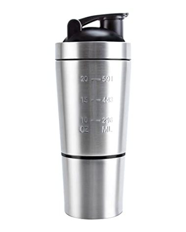 VALESKA Protein Shaker Bottle for Protein Mixes, 25oz(739ml) Stainless Steel Shaker Bottle,Dishwasher Safe, BPA Free, Leak Proof, Perfect for Indoor & Outdoor