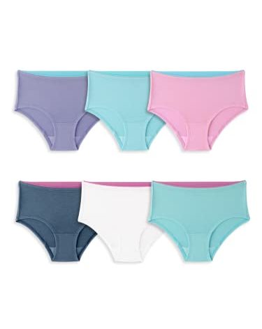 Fruit of the Loom Girls' 360 Stretch Modal Underwear Briefs, Brief - 6 Pack Assorted, 8 US