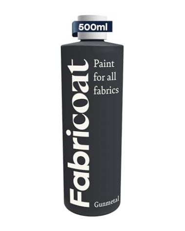 Fabricoat - Fabric Paint for Furniture - 17oz / 500ml Gunmetal - Restore or Change the Color of Couches, Chairs, Upholstery, Soft Furnishings, Car Interiors, Clothing, & Footwear