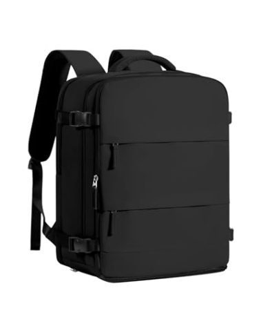 coofay Large Black Travel Backpack Carry on Flight Approved Mochila De Viaje Personal Item Backpack for Airlines Frontier Airlines Personal Item Bag Large Backpacks for Travel Backpacks for Men Women