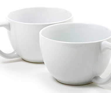 Norpro My Favorite Jumbo Porcelain Mugs, Set of 2, White