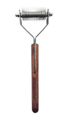 Mars Coat King Dematting Undercoat Grooming Rake Stripper Tool for Dogs and Cats, Stainless Steel with Wooden Handle for Thick Coats, 20-Blade Stripper for Groomers, Pet Owners