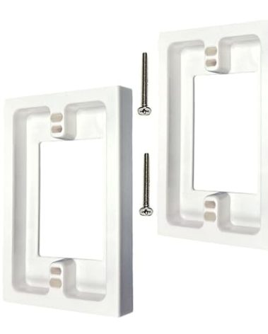 iMBAPrice BES1-2 (2-Pack) 1-Gang Non-Metallic Shallow Surface Box Extender, White
