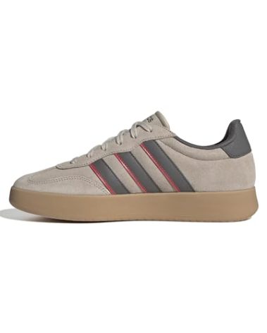 adidas Men's Barreda Sneaker, Wonder Beige/Charcoal/Semi Lucid Red, 12
