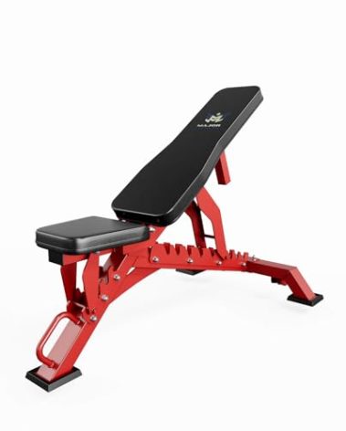 MAJOR FITNESS Adjustable Weight Bench (Elite Version) - 1300LB Capacity, 32 Positions for Strength Training, Bench Press, and Full-Body Workouts for Home or Garage Gym, Red