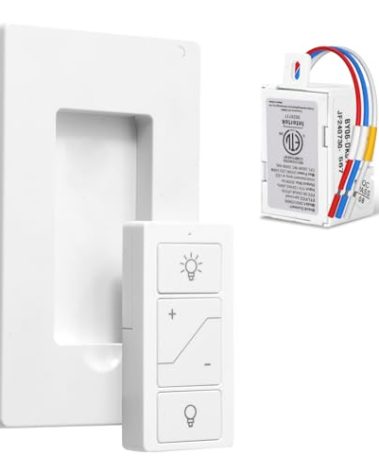 Wireless Dimmer Switch, Remote Light Switch and Receiver kit, Compatible with Alexa Voice Control, Smart Wall Switch Lighting Fixture for Ceiling Lights Pendant Lamps, Support 2.4G&5G