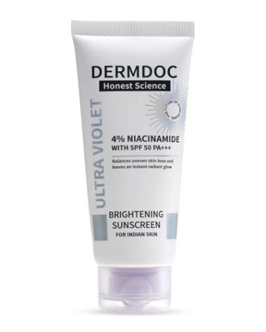 DERMDOC 4% Niacinamide Sunscreen with SPF 50 (50 gm) | Sunblock | Sunscreen for Oily Skin | PA +++ | UV Protection