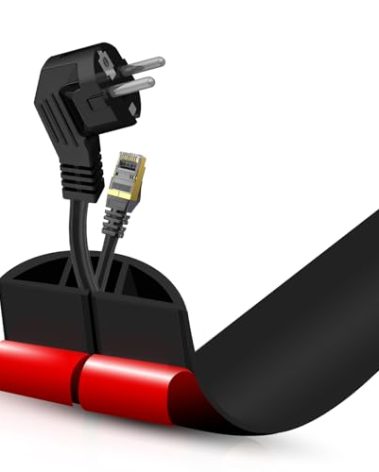 Floor Cord Cover Self Adhesive Cord Hider,3.3FT Cable Management, Extension Strip Protector for Wires, Prevent Cable Trips for Offices, Gyms, Exhibitions Cavity:0.51"(W) x 0.3"(H) Black