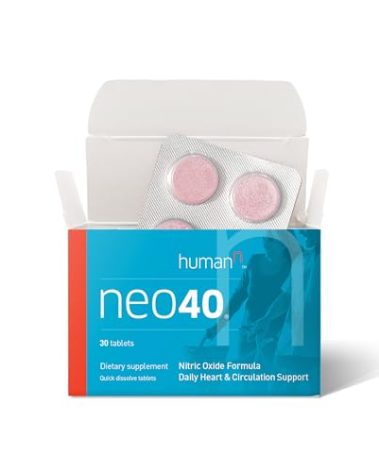 HumanN Neo40 Daily Heart & Blood Circulation Supplements to Boost Nitric Oxide - Supports Blood Pressure - from Maker of SuperBeets -Includes 30 Dissolvable Tablets - Tasty Fruity Flavor