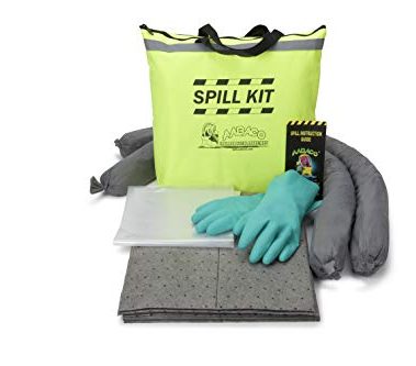 AABACO Universal Spill KIT – Perfect Spill Kits for Trucks - in Portable High Visibility Yellow Tote Bag –for Spill Response – Chemical Or Oil Containment -1 Kit