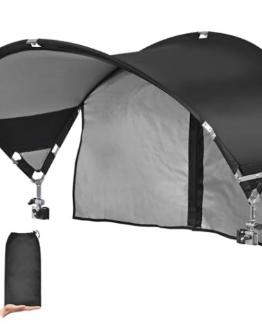 XL Universal Chair Canopy Umbrella, UPF 50+ Foldable Sun Shade Attachment with Adjustable Clamp, Fits Most Brands’ Beach, Camping, Lawn, Tanning, Zero Gravity, Lounge & Fishing Chairs