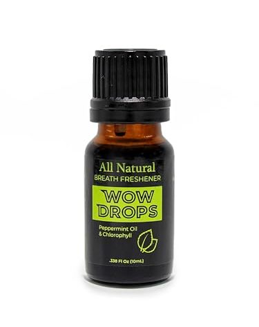 WOW Drops Pure Peppermint Essential Oil- .34 OZ Travel Size, 100% Pure Natural, Vegan, Premium Grade Essential Oils for Diffuser, Bath, Tea