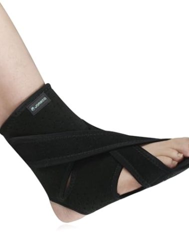 JOMECA Upgraded Drop Foot Brace for Walking with Shoes - Dual Forefoot Support Plates Adjustable Soft AFO, Foot Drop, TBI, ALS, MS, Bone Fracture, Fits Women & Men FSA or HSA Eligible (Left, S/M)