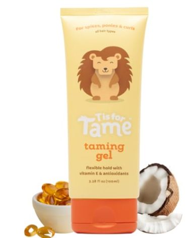T is for Tame Taming Gel - Boys & Girls Baby Hair Styling Gel for Frizz Control, Flyaways - Natural Toddler, Kids Hair Tamer, Flexible Hold, 3.38fl oz, 1 Pack